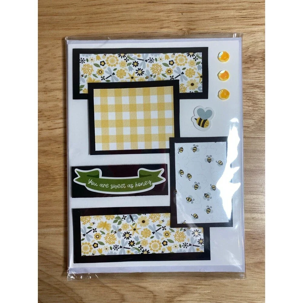 Bee Greeting Card – Handmade A2 Card – All Occasion Blank Card
